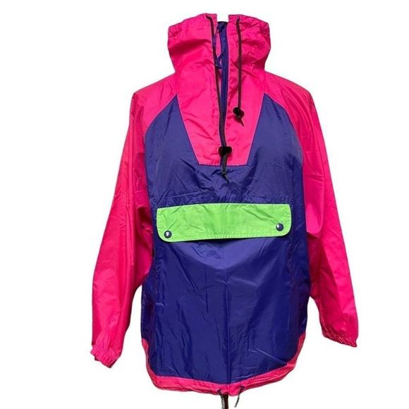 D.K.P. Jackets & Blazers - 𝅺D.K.P. Colorful Windbreaker Rain Jacket Hot Pink/Purple